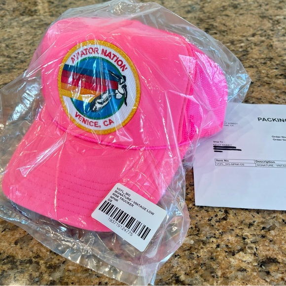 Aviator Nation Other - NWT Aviator Nation Trucker Hat Venice Logo Neon Pink — New in packaging.